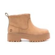 Timberland Beige Mocka Slip-On Boots Beige, Dam