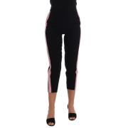 Dolce & Gabbana Stretch Rosa Randiga Capri Byxor Black, Dam