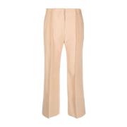 Jil Sander Elegant Beige Formella Ullbyxor Beige, Dam