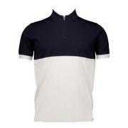 Gentiluomo Zip SS Polo Shirt Navy Blue Multicolor, Herr