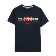 Helly Hansen Grafisk Bomullst-shirt för Dagligt Bruk Black, Herr