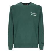 Saint Barth Grön Crew Neck Tröja med Brodyr Green, Herr