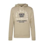 Jack & Jones Beige Bomull Polyester Hoodie med Logo Beige, Herr