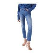 Salsa Modern Cropped Slim Jeans Blue, Dam