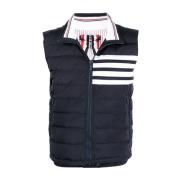 Thom Browne Marinblå 4-Bar Puffer Gilet Blue, Herr