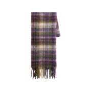 Woolrich Alpacka Rutig Scarf Purple, Dam