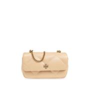 Tory Burch Diamant Quilt Mini Flap Väska Beige, Dam