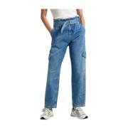 Pepe Jeans Blå Utility Tapered Jeans Blue, Dam