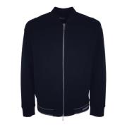 Emporio Armani Blå Zip Hoodie med Front Logo Blue, Herr