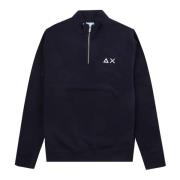 Sun68 Herr Half Zip Navy Blue Sweatshirt Blue, Herr