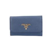 Prada Vintage Pre-owned Laeder nyckelhllare Blue, Herr