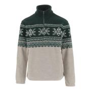 Polo Ralph Lauren Fleece Sweatshirt med Geometriskt Mönster och Hög Kr...