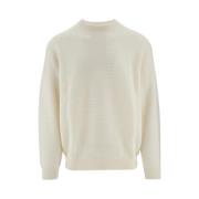 Armani Randig Pullover Tröja White, Herr