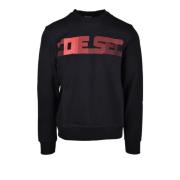 Diesel Bomullsblandning Sweatshirt Black, Herr