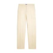 Ralph Lauren Beige linnebyxor Straight Fit Beige, Dam