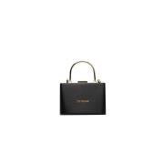 Love Moschino Svart Polyeten Mini Handväska med Kedja Black, Dam