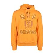 Diesel Orange Sweatshirt för Män Orange, Herr