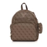 Guess Stilren Power Ryggsäck med Framfickor Beige, Dam