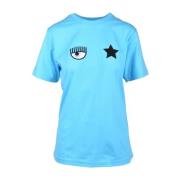 Chiara Ferragni Collection Mode T-shirt Blue, Dam