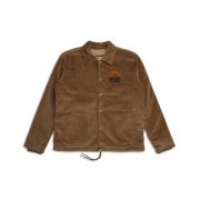 Deus Ex Machina Broderad Coachjacka med Sherpa-foder Brown, Herr