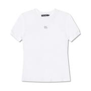 Dolce & Gabbana T-shirt med logotyp applikation White, Dam