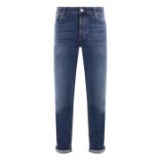 Brunello Cucinelli Blå Bomull Denim Regular-Fit Jeans Blue, Herr