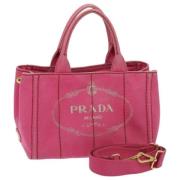 Prada Vintage Pre-owned Canvas prada-vskor Pink, Dam