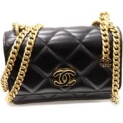 Chanel Vintage Pre-owned Laeder crossbodyvskor Black, Dam