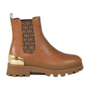 Michael Kors Läder Ankel Boot Gummisula Brown, Dam