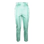 Elisabetta Franchi Metallfiber Bomullsblandning Byxor Green, Dam