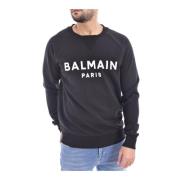 Balmain Svarta Sweatshirts - Normal passform, Rund hals, Långa ärmar B...