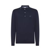 Sun68 Ull Bomull Polo Skjorta Solid Blue, Herr