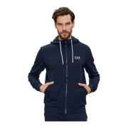 Emporio Armani EA7 Bomull Zip Sweatshirt - Regular passform Blue, Herr