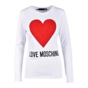 Love Moschino Bomull Spandex T-shirt White, Dam