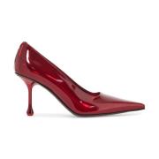 Jimmy Choo Kromeffekt Läder Colleté Klackar Red, Dam