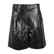 Marella Metallblandning Avslappnade Shorts Black, Dam