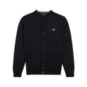 Fred Perry Grundläggande Cardigan Tröja Black, Herr