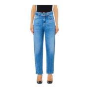 Liu Jo Boyfriend Jeans med Snygg Bälte Blue, Dam