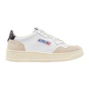 Autry Svarta lädersneakers med mockainsatser White, Herr