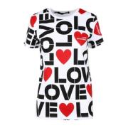 Love Moschino Bomull T-shirt med Stiligt Design Multicolor, Dam