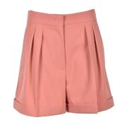 Max Mara Elegant Wool Blend Shorts Pink, Dam