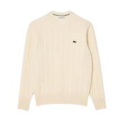 Lacoste Elegant Vintrig Tröja med Flätade Detaljer Beige, Herr