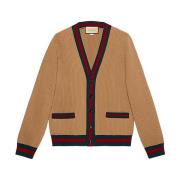 Gucci Stilren Stickad Cardigan Tröja Brown, Herr