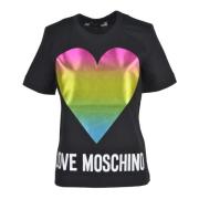 Love Moschino Bomull T-shirt med Snygg Design Black, Dam