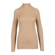 Pinko Mjuk Stickad Tröja Blandning Cashmere Brown, Dam