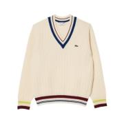 Lacoste Ikonisk Tennis-inspirerad Stickad Tröja Brown, Herr