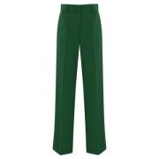 Max Mara Weekend Grön Ull Stretch Byxor Green, Dam