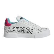 Dolce & Gabbana Vita läder låga sneakers med logotyp White, Dam