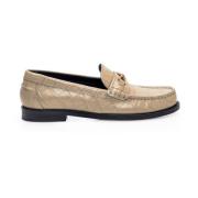 Versace Kalvläder Loafers Beige, Dam