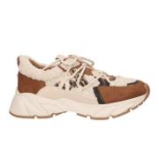 La Strada Leopard Teddy Chunky Sneaker Brown, Dam